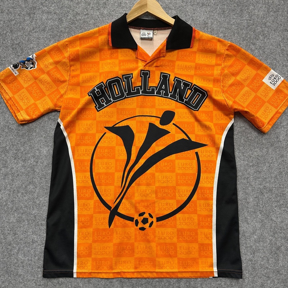 Vintage UEFA Euro 2000 Holland Jersey Mens S Small Netherlands Football‎ Orange